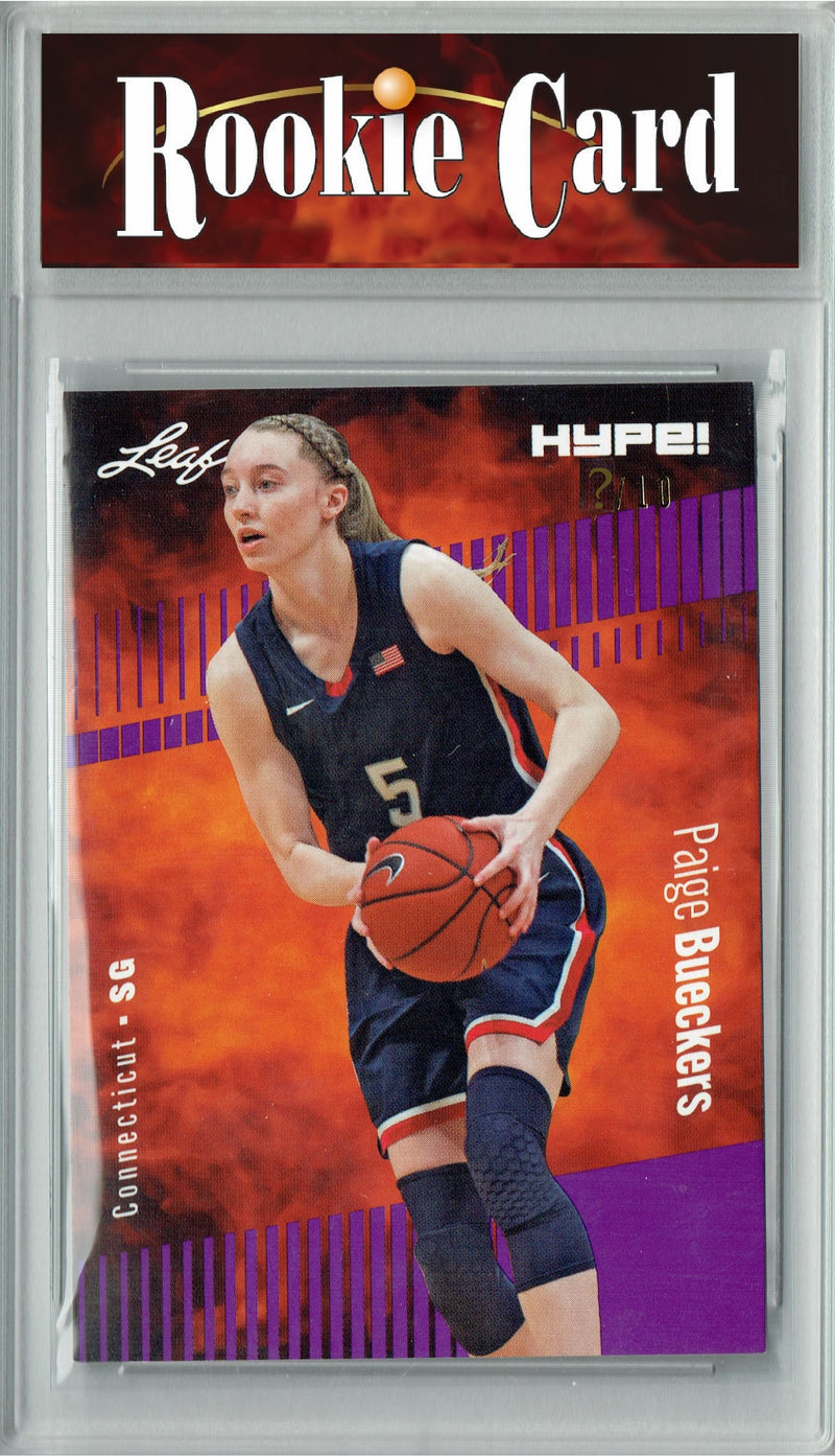 Certified Mint+ Paige Bueckers 2023 Leaf HYPE #131A Purple SP, Just 10 Made Rookie Card