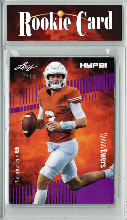 Certified Mint+ Quinn Ewers 2023 Leaf HYPE! #133 Purple SP, Just 10 Made Rookie Card