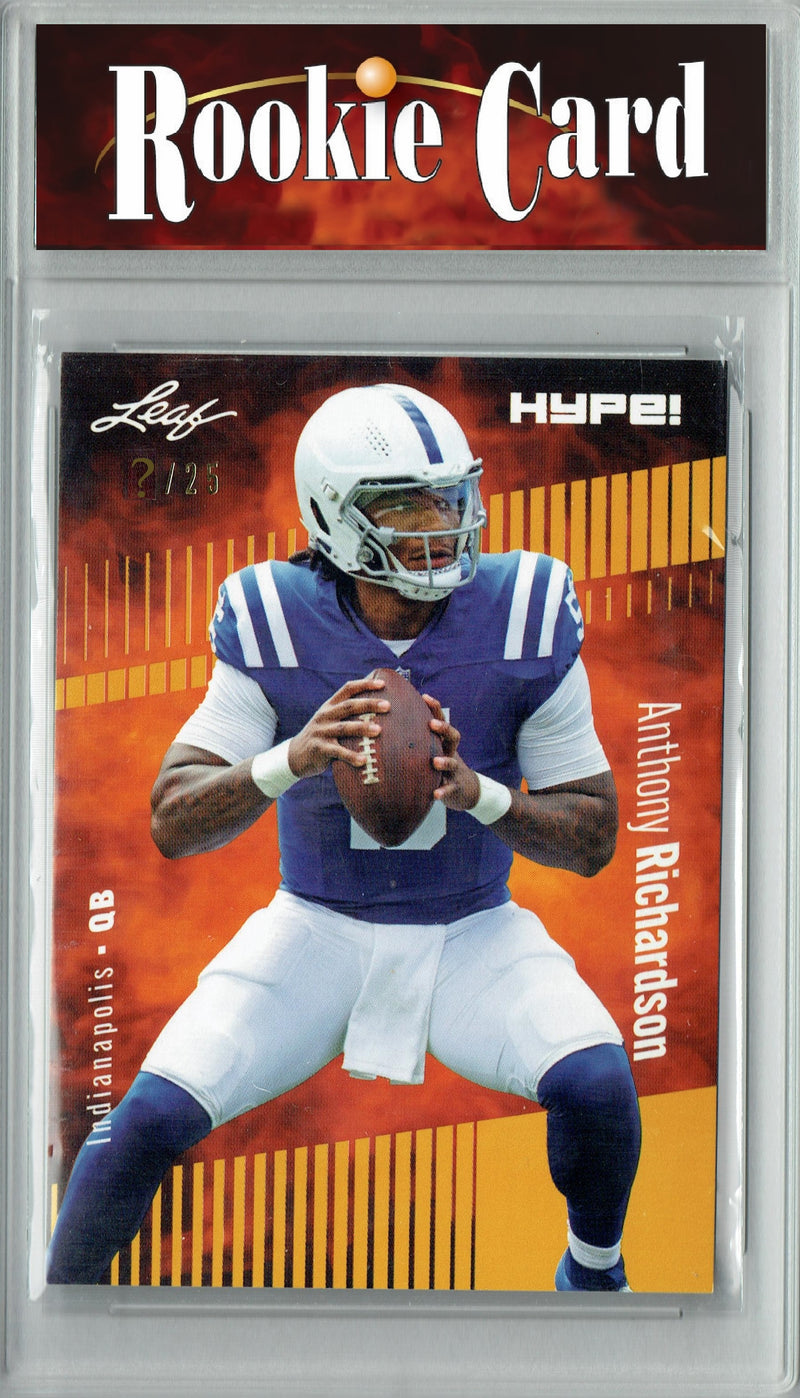 Anthony Richardson Rookie Card Indianapolis Football Trading Card 2023 Leaf HYPE! #100A Gold SP Just 25 Made  Certified Mint+