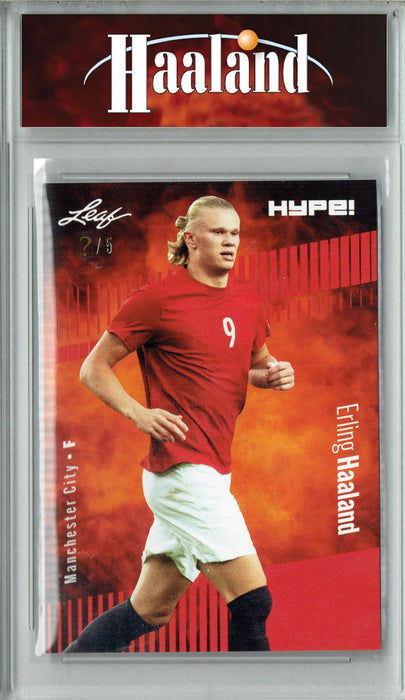 Certified Mint+ Erling Haaland 2023 Leaf HYPE! #118 Red SP, Just 5 Made Rare Trading Card