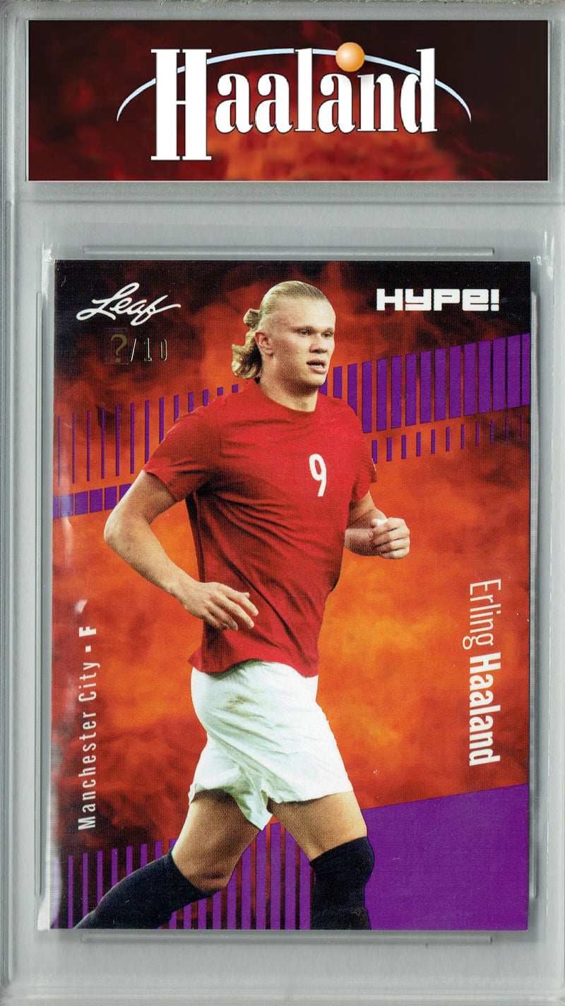 Certified Mint+ Erling Haaland 2023 Leaf HYPE #118 Purple SP, Just 10 Made Rare Trading Card Manchester City