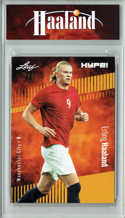 Certified Mint+ Erling Haaland 2023 Leaf HYPE! #118 Gold SP, Just 25 Made Rare Trading Card