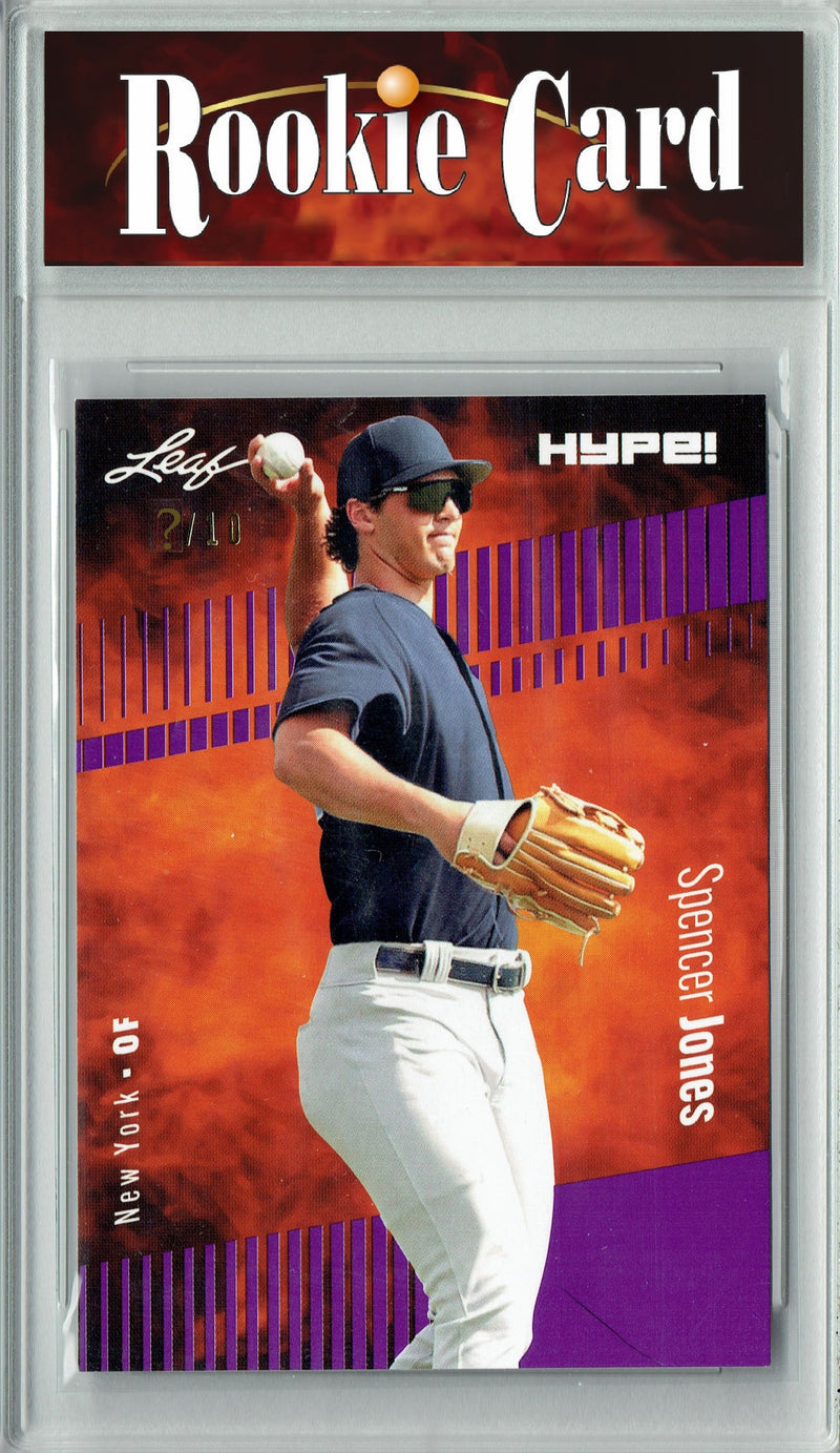 Certified Mint+ Spencer Jones 2023 Leaf HYPE #136 Purple SP, Just 10 Made Rookie Card New York Yankees