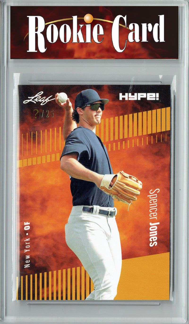Certified Mint+ Spencer Jones 2023 Leaf HYPE #136 Gold SP, Just 25 Made Rookie Card New York Yankees