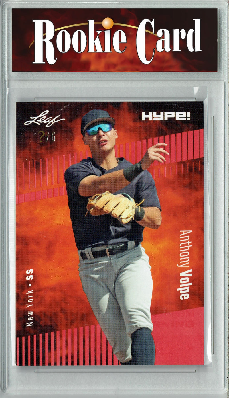 Certified Mint+ Anthony Volpe 2023 Leaf HYPE #101 Red SP, Just 5 Made Rookie Card New York Yankees