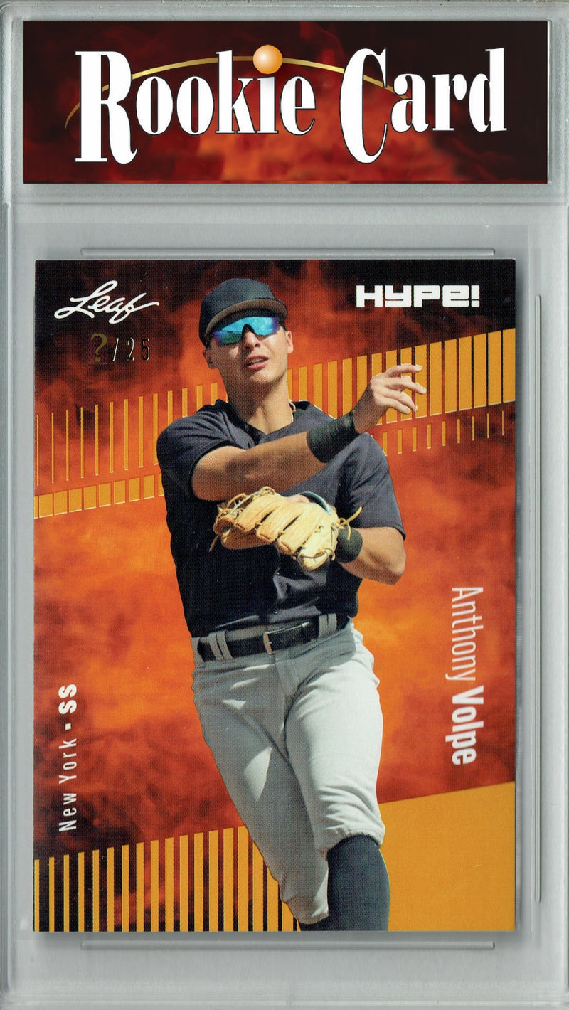 Certified Mint+ Anthony Volpe 2023 Leaf HYPE #101 Gold SP, Just 25 Made Rookie Card New York Yankees