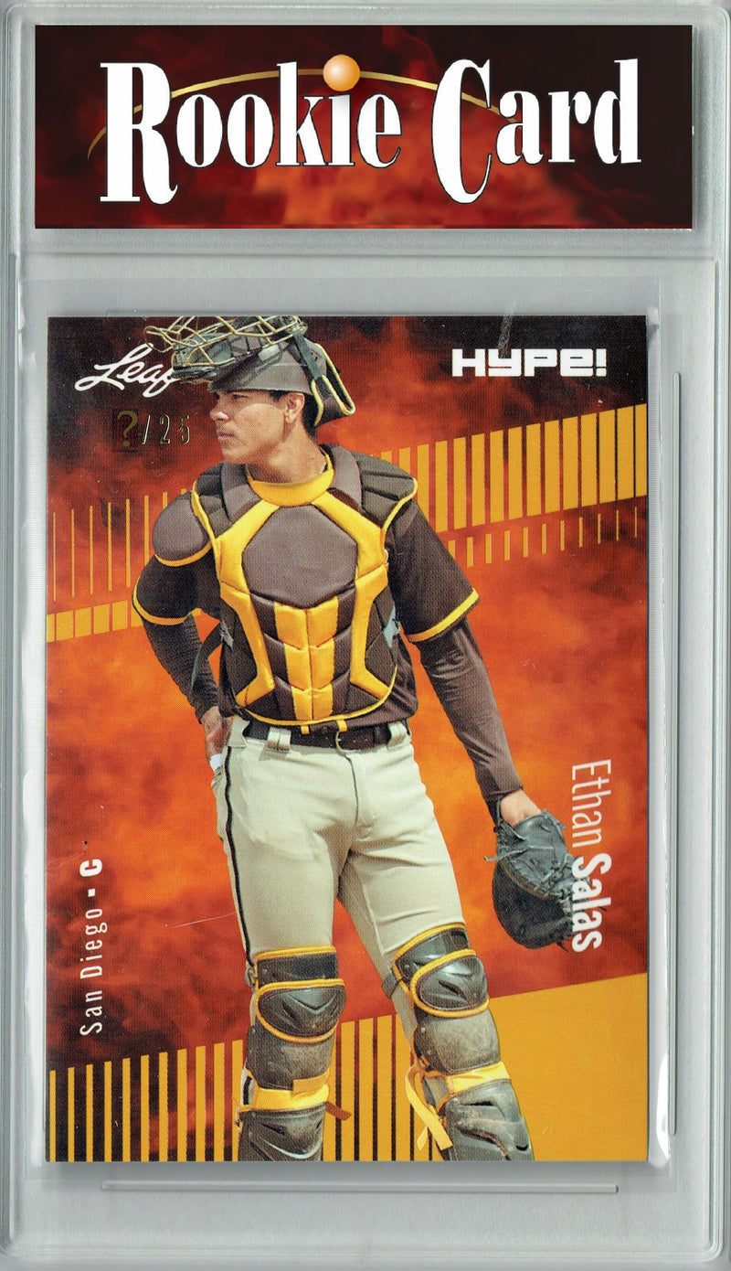 Certified Mint+ Ethan Salas 2023 Leaf HYPE #119A Gold SP, Just 25 Made Rookie Card San Diego Padres