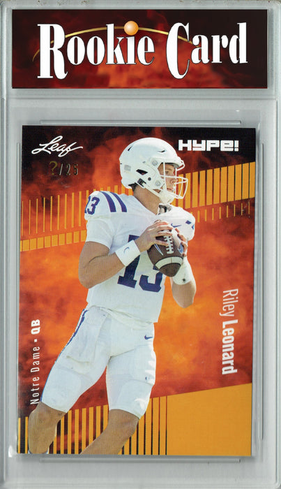 Certified Mint+ Riley Leonard 2023 Leaf HYPE! #134 Gold SP, Just 25 Made Rookie Card