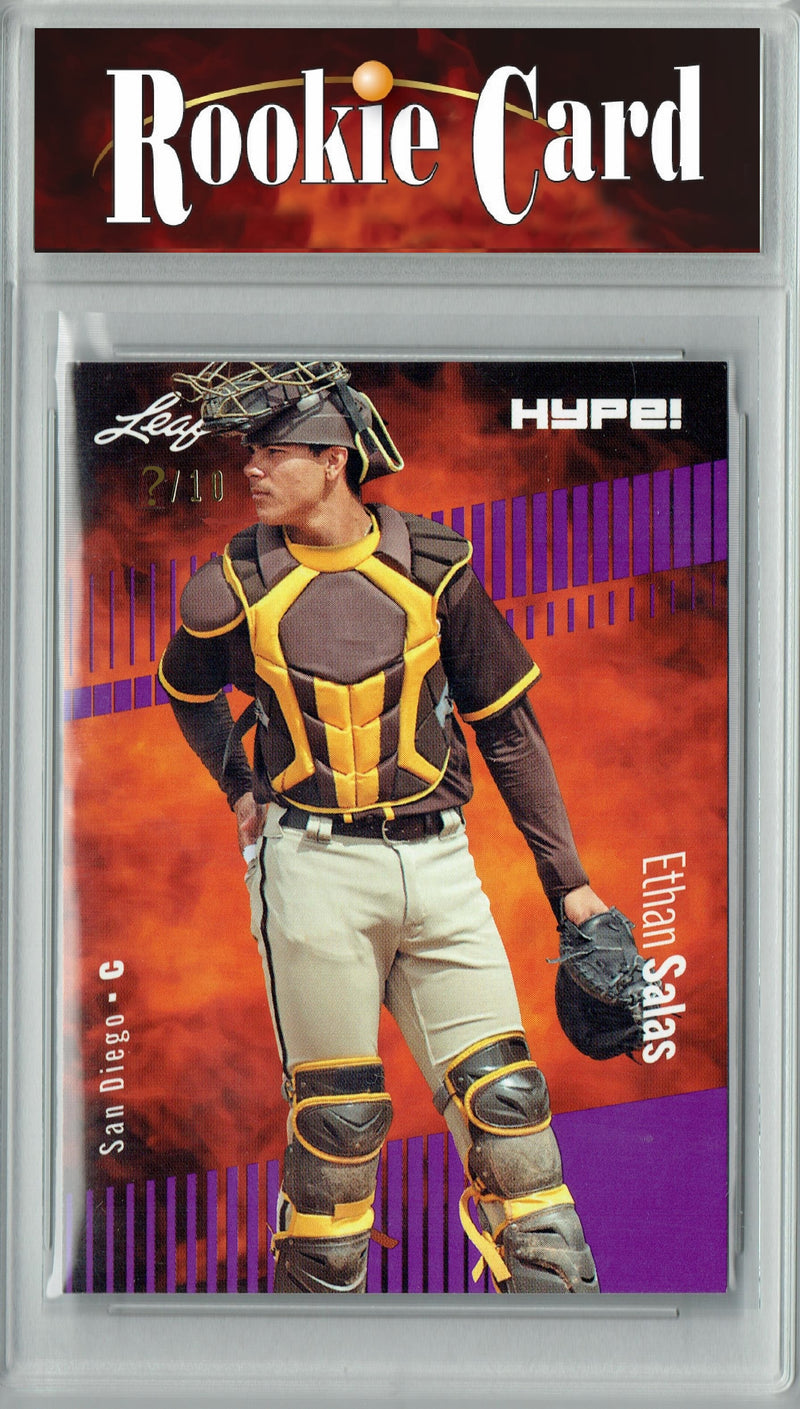 Certified Mint+ Ethan Salas 2023 Leaf HYPE #119A Purple SP, Just 10 Made Rookie Card San Diego Padres
