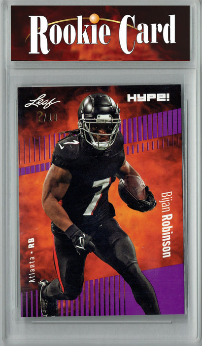 Certified Mint+ Bijan Robinson 2023 Leaf HYPE! #102 Purple SP, Just 10 Made Rookie Card