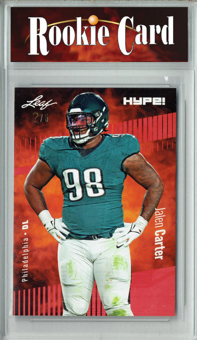 Certified Mint+ Jalen Carter 2023 Leaf HYPE! #126 Red SP, Just 5 Made Rookie Card