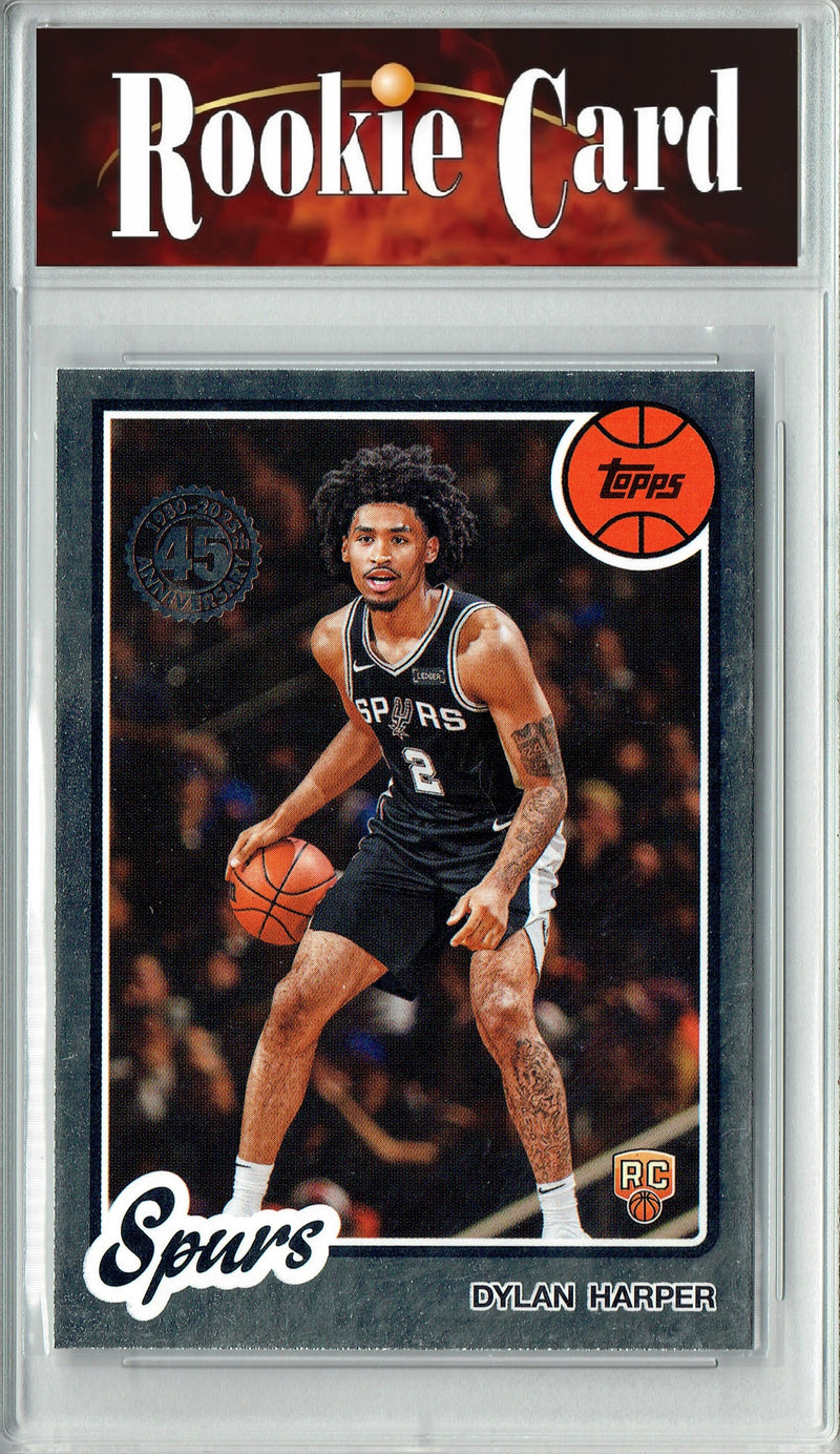 Certified Mint+ Dylan Harper 2025 Topps #80BK-52 45th Anniversary Foil Rookie Card San Antonio Spurs