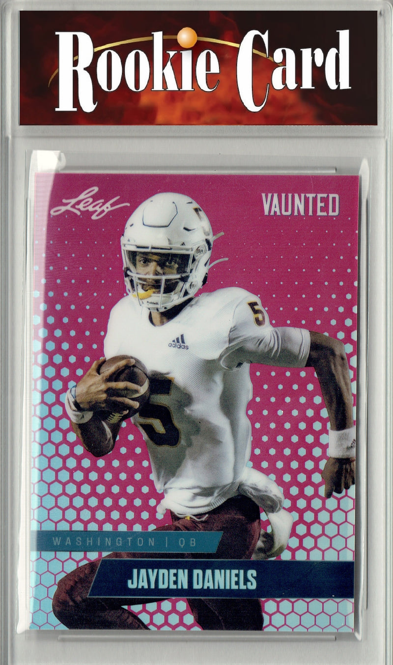 Certified Mint+ Jayden Daniels 2024 Leaf Vaunted Metal #VM-07 Pink 10 Made Rookie Card Washington Commanders