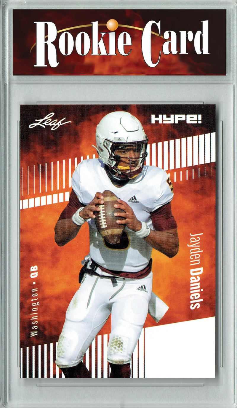 Jayden Daniels Rookie Card Washington Football Trading Card 2024 Leaf HYPE! #162A Only 5000 Made  Certified Mint+