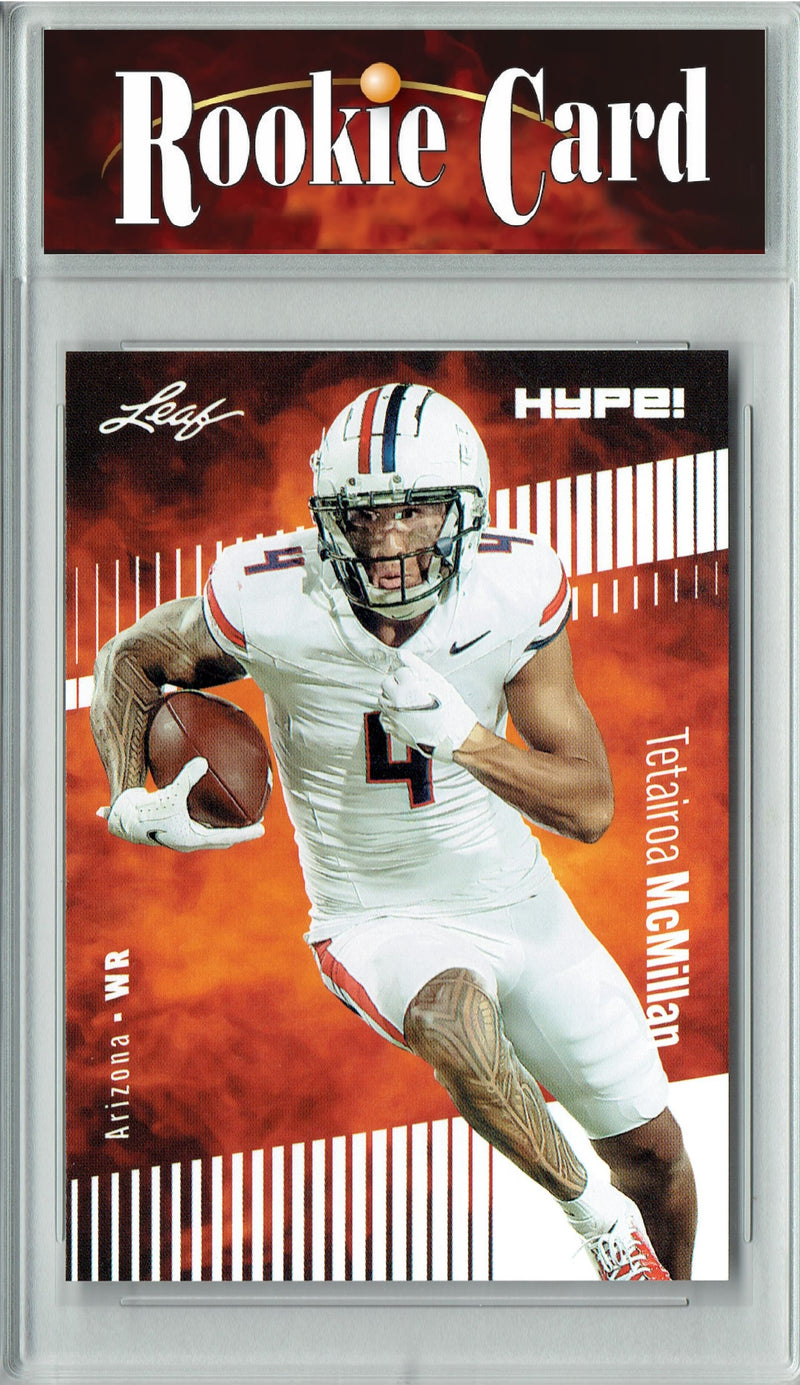 Tetairoa McMillan Rookie Card Arizona Wildcats Football Trading Card 2024 Leaf HYPE! #171 Only 5000 Made  Certified Mint+