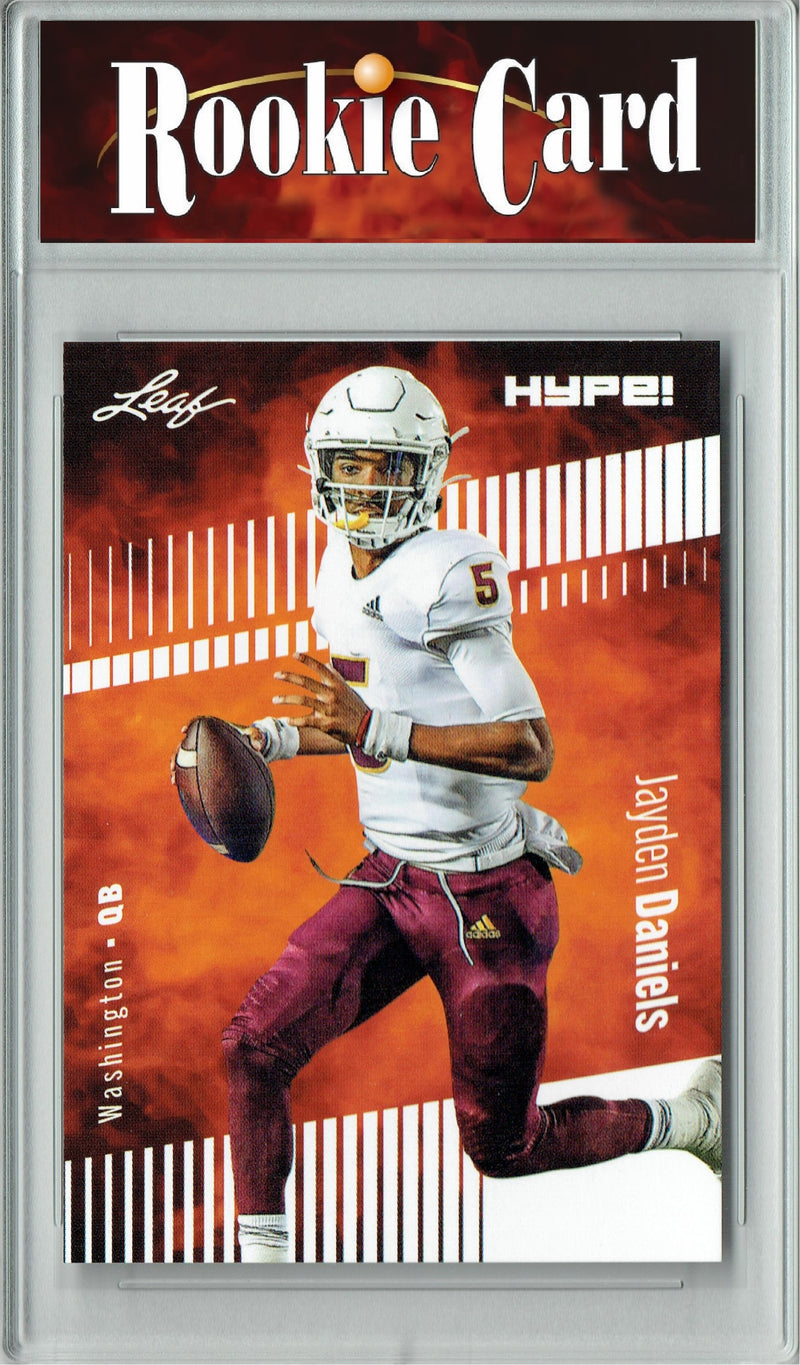 Jayden Daniels Rookie Card Washington Football Trading Card 2024 Leaf HYPE! #162 Only 5000 Made  Certified Mint+