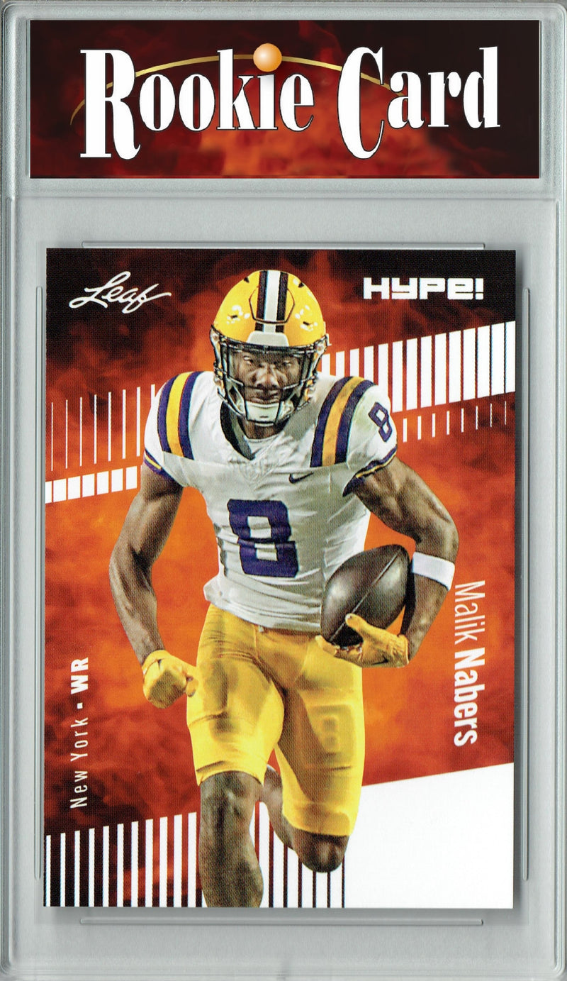 Malik Nabers Rookie Card New York Football Trading Card 2024 Leaf HYPE! #168 Only 5000 Made  Certified Mint+