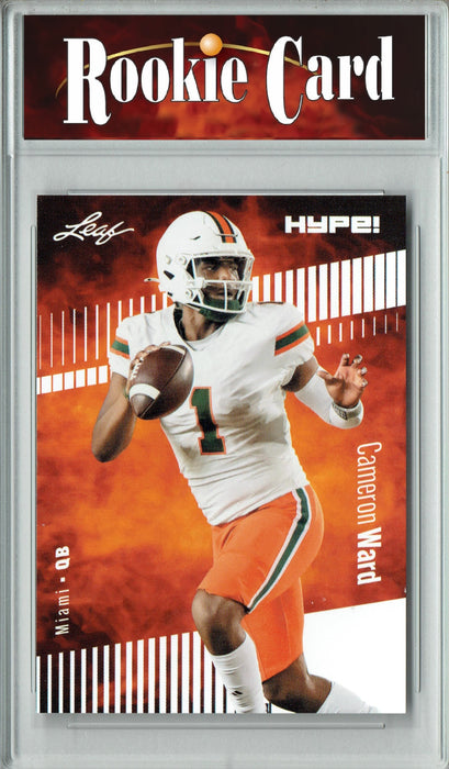 Certified Mint+ Cameron Ward 2024 Leaf HYPE! #160 Only 5000 Made Rookie Card Miami Hurricanes