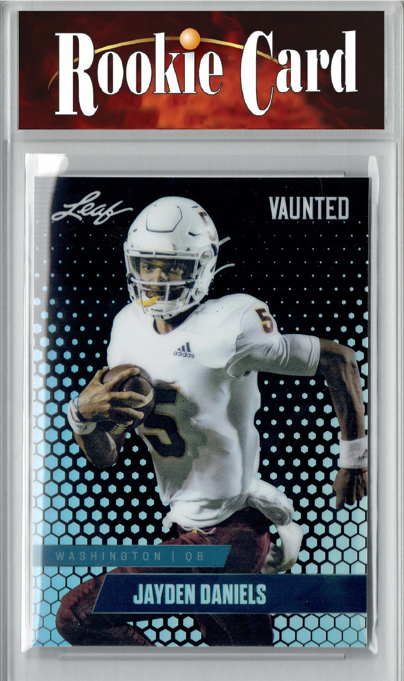 Certified Mint+ Jayden Daniels 2024 Leaf Vaunted Metal #VM-07 Black 7 Made Rookie Card Washington Commanders