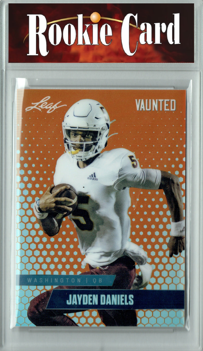 Certified Mint+ Jayden Daniels 2024 Leaf Vaunted Metal #VM-07 Orange Only 3 Made Rookie Card Washington Commanders