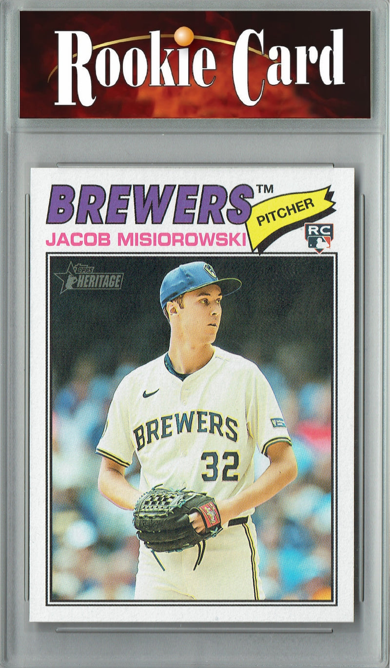 Certified Mint+ Jacob Misiorowski 2026 Topps Heritage #144 Rookie Card Milwaukee Brewers