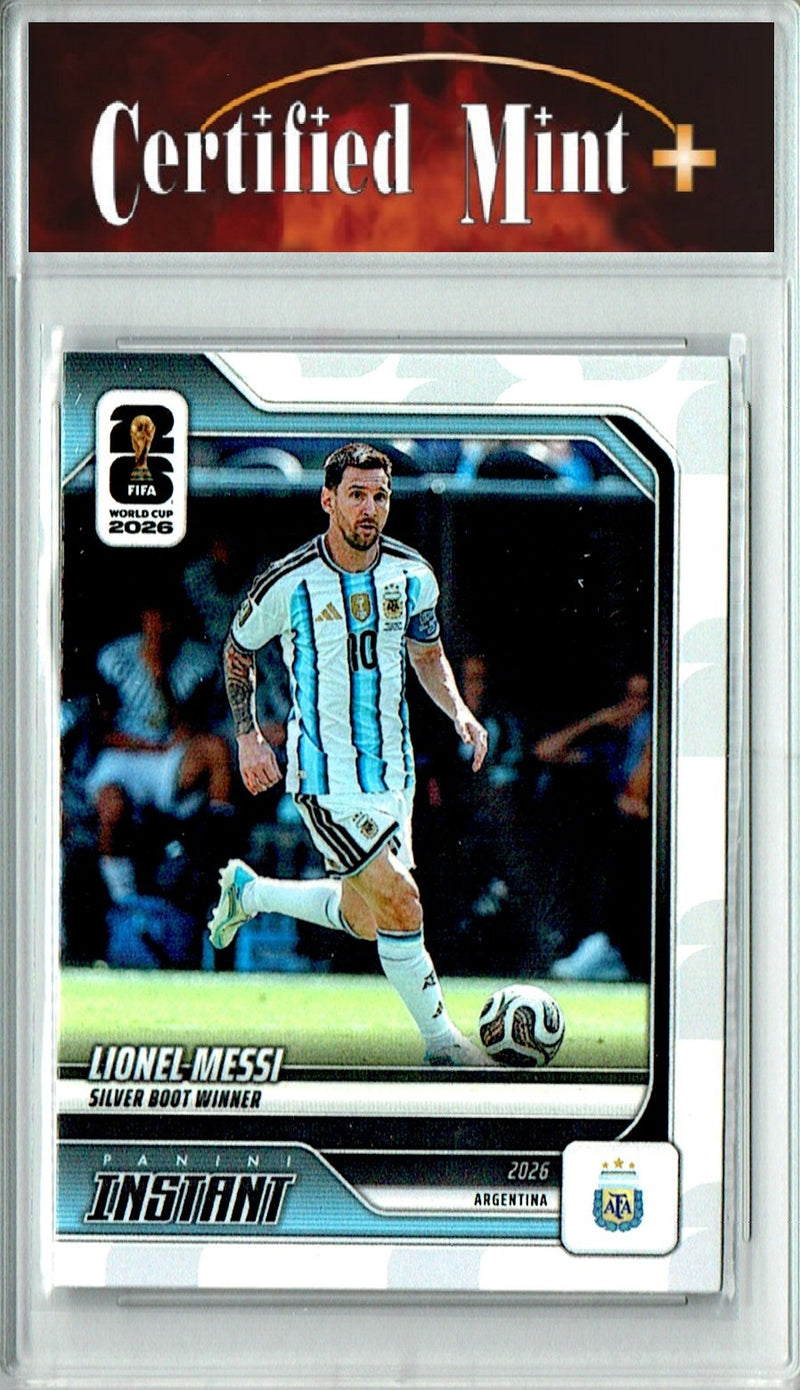 Lionel Messi Trading Card 2026 Panini Instant #254 Silver Boot Winner, Certified Mint+ Condition, Argentina Soccer