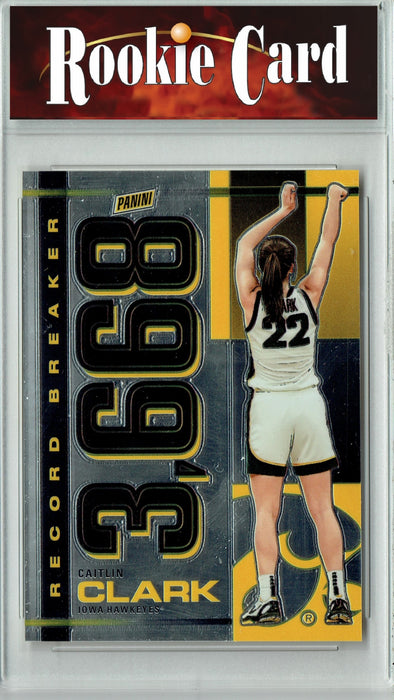 Certified Mint+ Caitlin Clark 2024 Panini America #RB-CC Chrome Record Breaker Rookie Card Iowa Hawkeyes