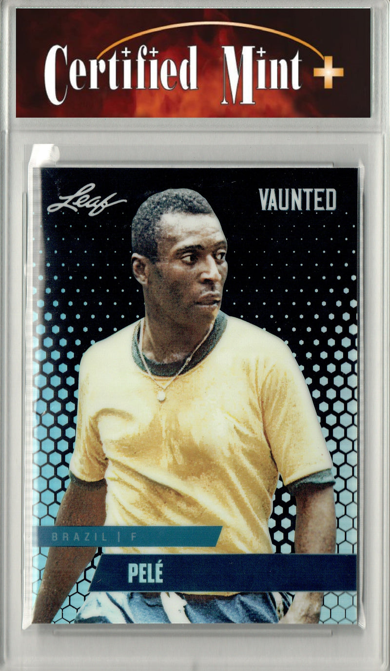 Certified Mint+ Pele 2024 Leaf Vaunted Metal #VM-14 Black 7 Made Rare Trading Card Brazil