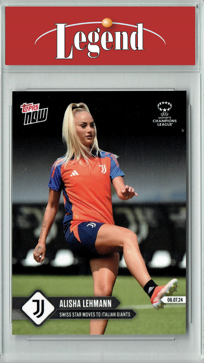 Certified Mint+ Alisha Lehmann 2024 Topps Now #23 Moves to Juventus Special Edition Card Juventus