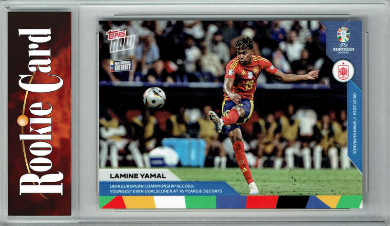 Certified Mint+ Lamine Yamal 2024 Topps Now #54 Youngest Euro Goalscorer Rookie Card Spain