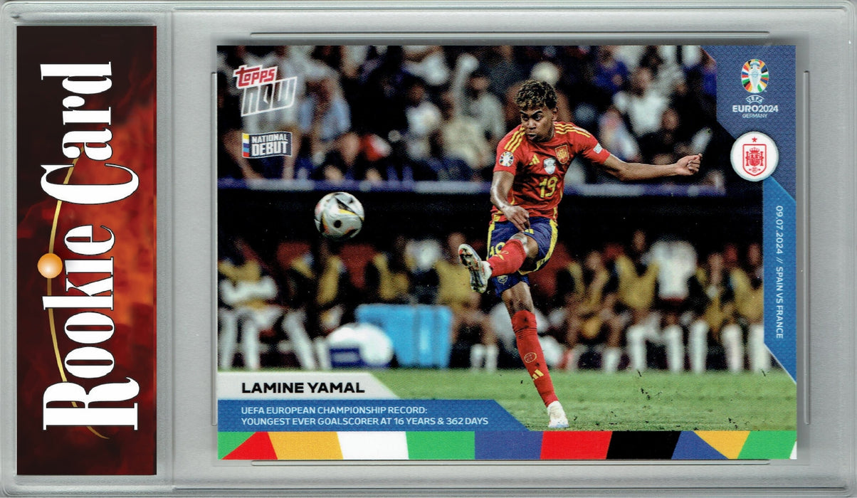 Certified Mint+ Lamine Yamal 2024 Topps Now #54 Youngest Euro Goalscorer! Rookie Card Spain