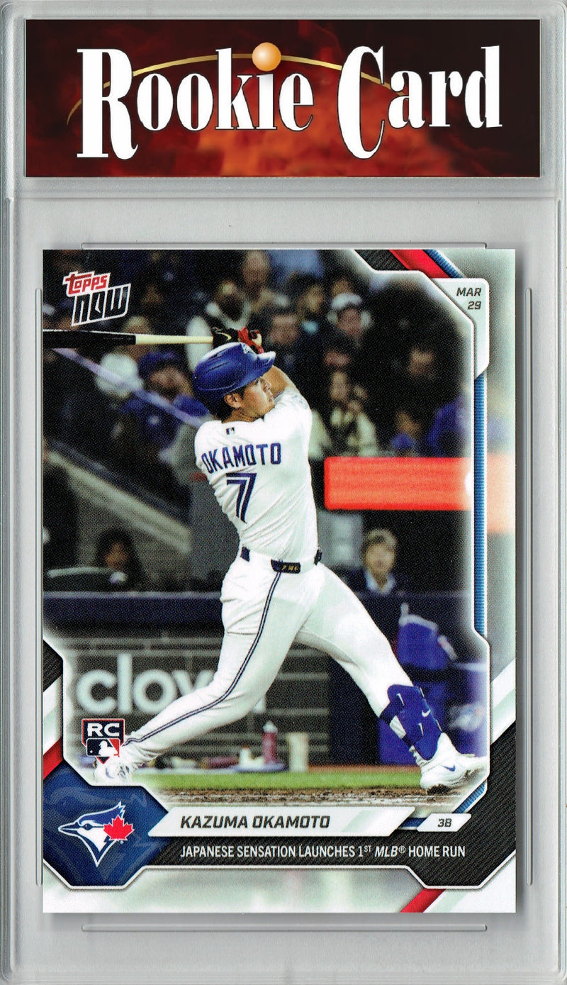 Certified Mint+ Kazuma Okamoto 2026 Topps Now #25 1st MLB Home Run Rookie Card Toronto Blue Jays