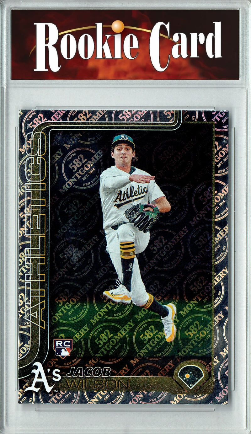 Certified Mint+ Jacob Wilson 2025 Topps 582 Montgomery #214 Foil SP Rookie Card Oakland Athletics