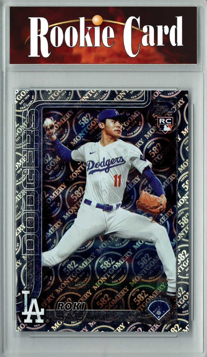 Certified Mint+ Roki Sasaki 2025 Topps 582 Montgomery #558 Foil SP Rookie Card Los Angeles Dodgers