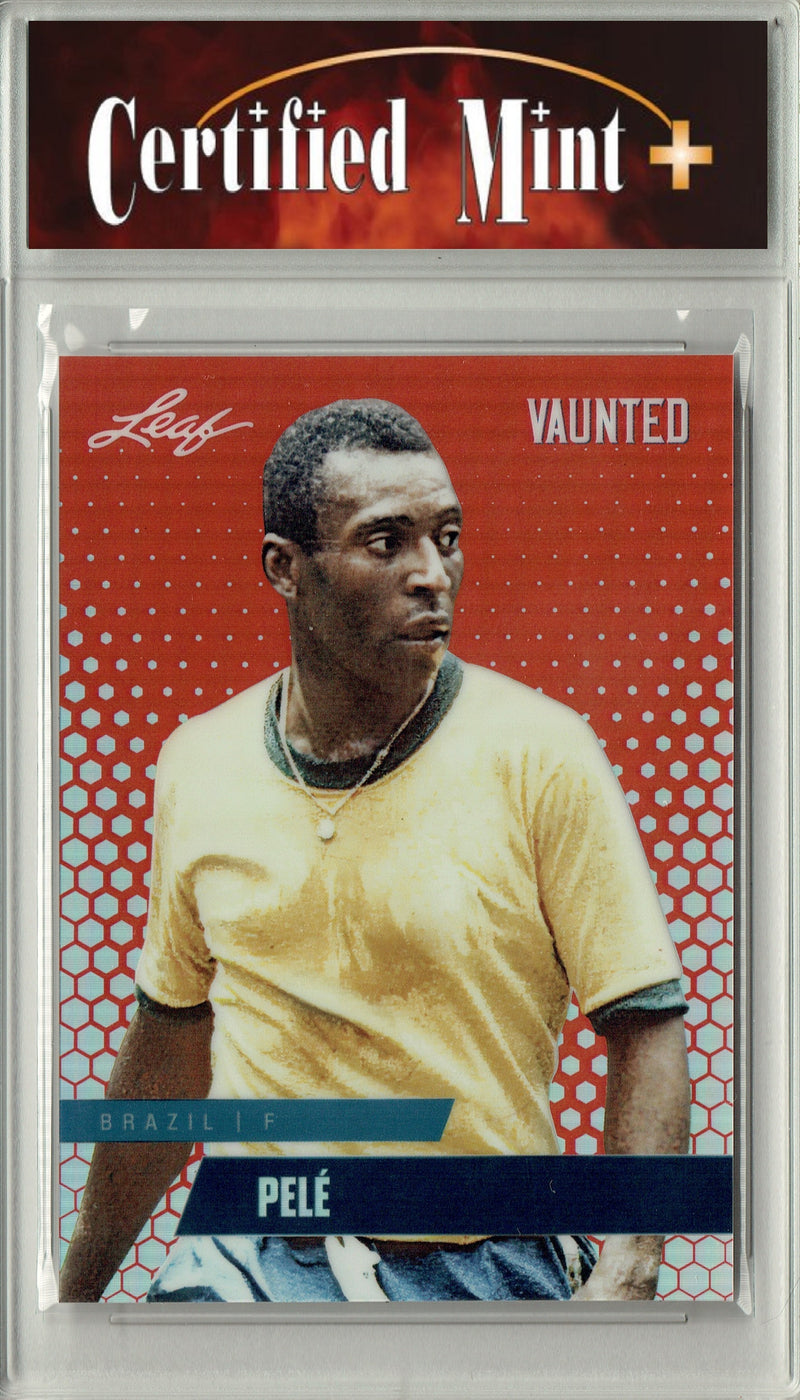 Certified Mint+ Pele 2024 Leaf Vaunted Metal #VM-14 Red #2/2 Made Rare Trading Card Brazil