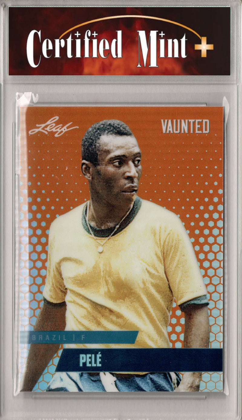 Certified Mint+ Pele 2024 Leaf Vaunted Metal #VM-14 Orange Only 3 Made Rare Trading Card Brazil