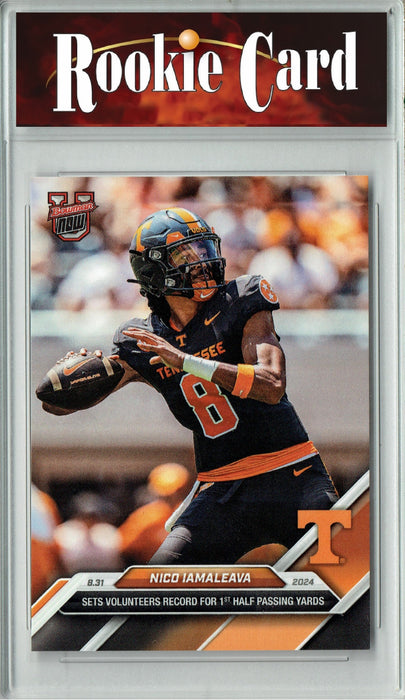 Certified Mint+ Nico Iamaleeva 2024 Bowman University Now #3 Sets Record Rookie Card Tennessee Volunteers