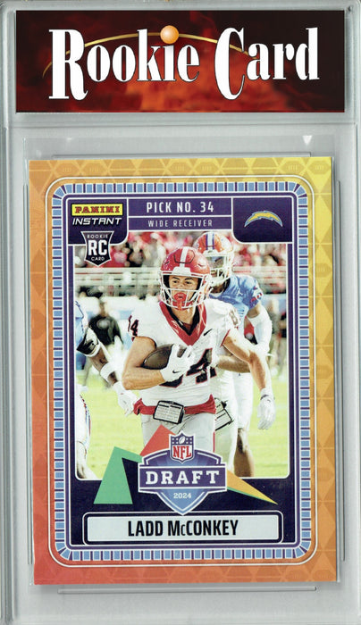 Certified Mint+ Ladd McConkey 2024 Panini Instant #NFLDN-20 Draft Night Rookie Card Los Angeles Chargers