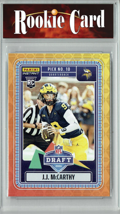 Certified Mint+ J.J. McCarthy 2024 Panini Instant #NFLDN-1 Draft Night Rookie Card Minnesota Vikings