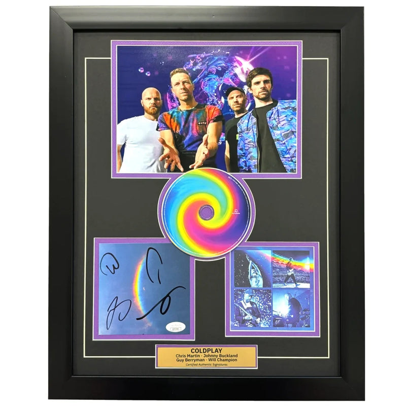 Coldplay Band Signed Moon Music CD Album Cover Framed JSA COA Autographed Music of Spheres