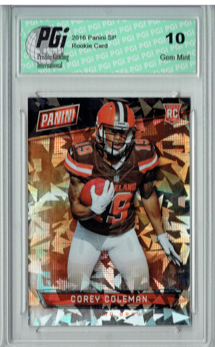 Corey Coleman 2016 Panini Cracked Ice #62 SP, 25 Made Rookie Card PGI 10