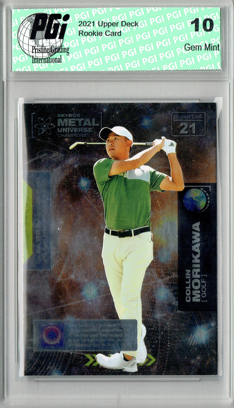 Collin Morikawa 2021 Upper Deck #21 Metal Universe Rookie Card PGI 10