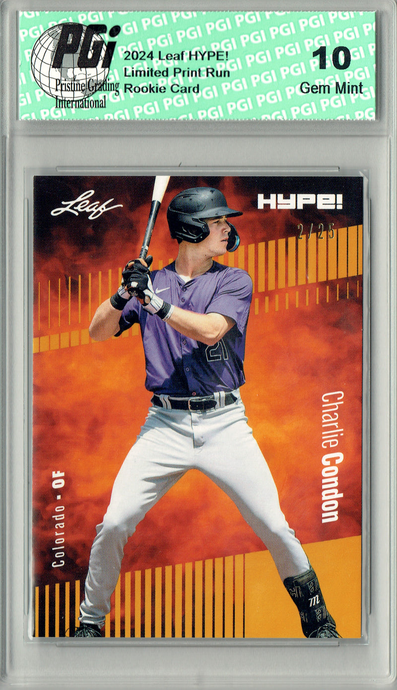 Charlie Condon 2024 Leaf HYPE! #140 Gold SP 25 Made Rookie Card PGI 10
