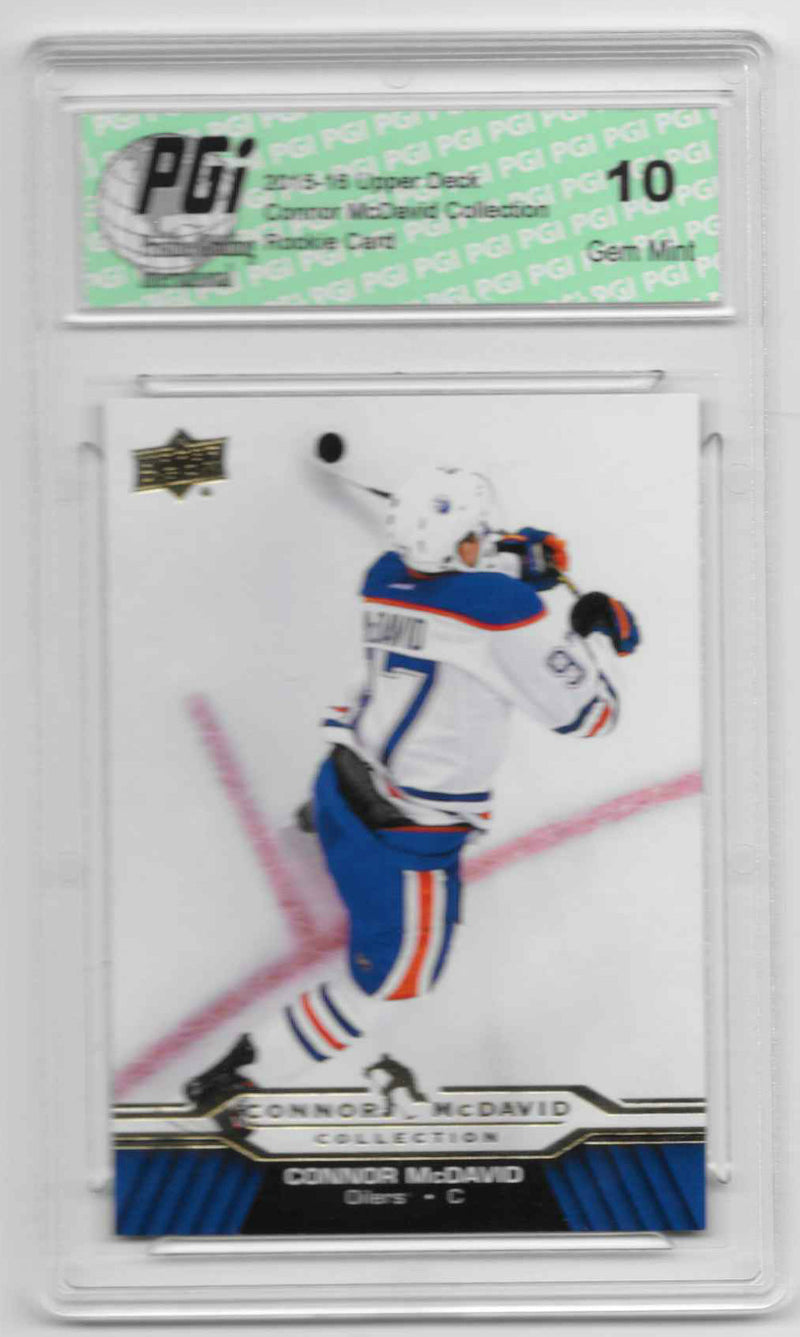 Connor McDavid 2015-16 Upper Deck Collection #CM-14 Rookie Card PGI 10 Oilers