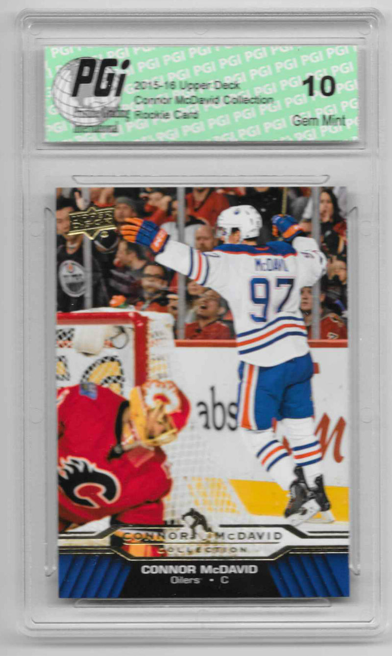 Connor McDavid 2015-16 Upper Deck Collection #CM-16 Rookie Card PGI 10 Oilers