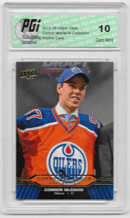 Connor McDavid 2015-16 Upper Deck Collection #CM-1 Rookie Card PGI 10 Oilers