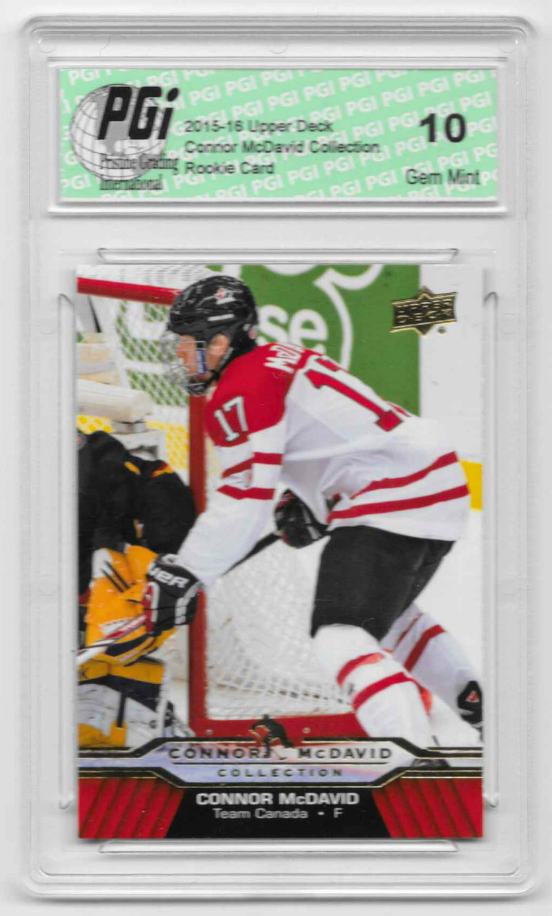 Connor McDavid 2015-16 Upper Deck Collection #CM-2 Rookie Card PGI 10 Oilers