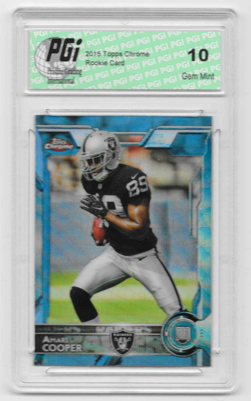 Amari Cooper 2015 Topps Chrome Blue Wave Refractor Rookie Card #115 PGI 10