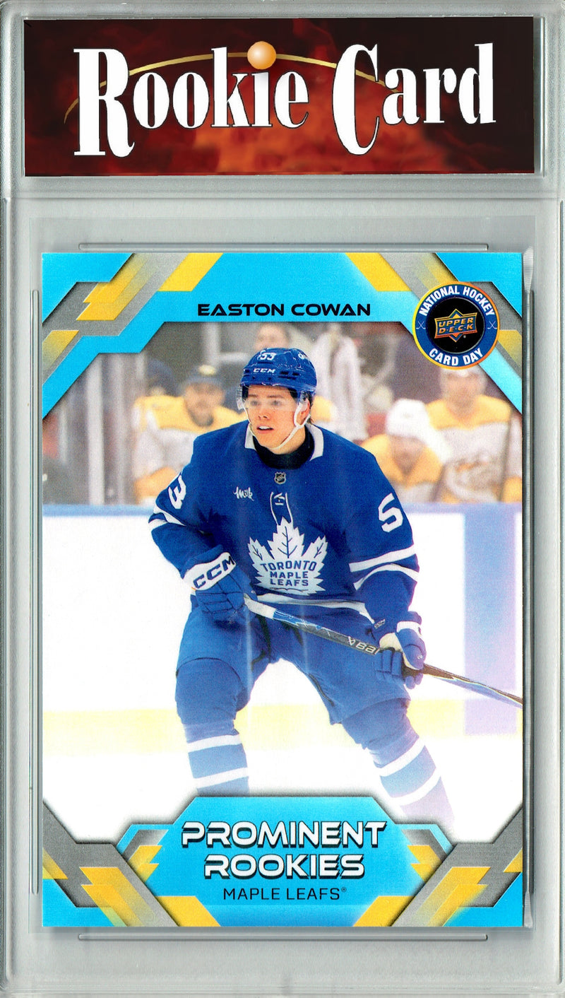 Easton Cowan Rookie Card 2026 Upper Deck #NHCD-9 National Hockey Card Day, Certified Mint+ Condition, Toronto Maple Leafs Hockey