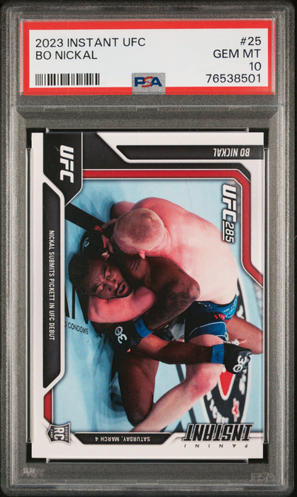 PSA 10 GEM-MT Bo Nickal 2023 Instant UFC #25 Rookie Card #1/1944